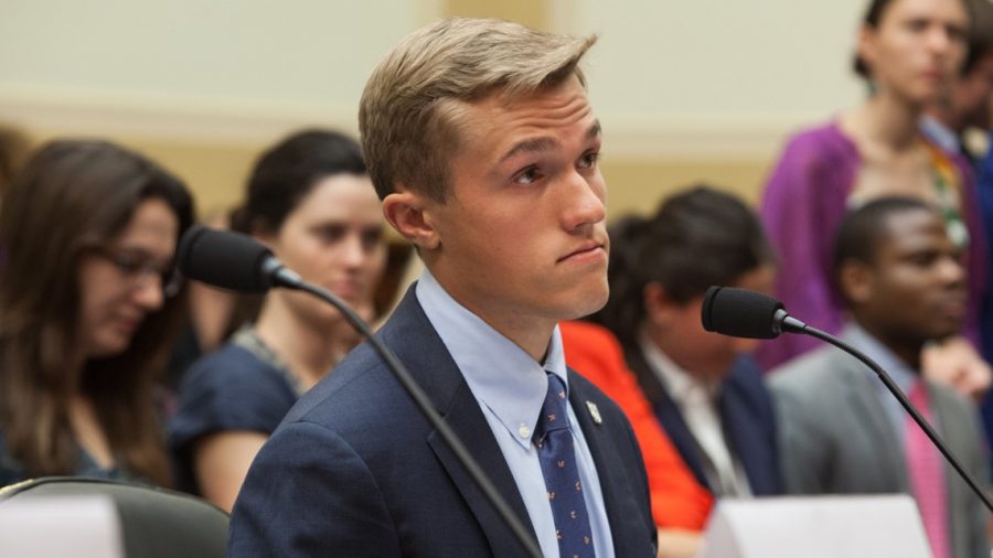 Benji Backer testifies before the House of Representatives.