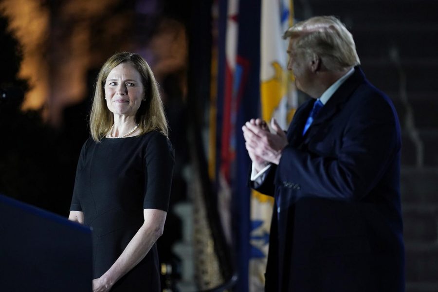 Amy Coney Barrett at hr confirmation on Oct. 26, 2020.