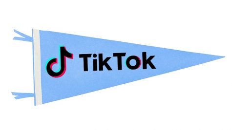 Each recruited TikToker receives a pennant in the mail after committing to a university.