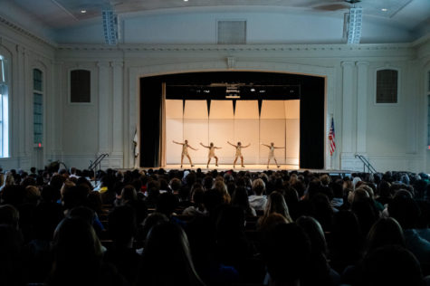 AREA dancers perform at Black History Month assembly. 
Photo by Matthew Young