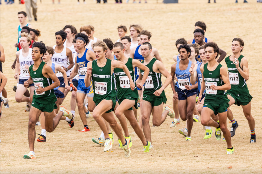 Esfan Daya and Joseph Jacquot lead the boys Cross Country team as they win the GHSA State Meet.  