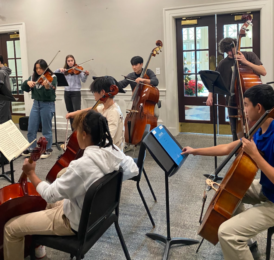 The Concertino Orchestra practices for their upcoming Messiah performance.