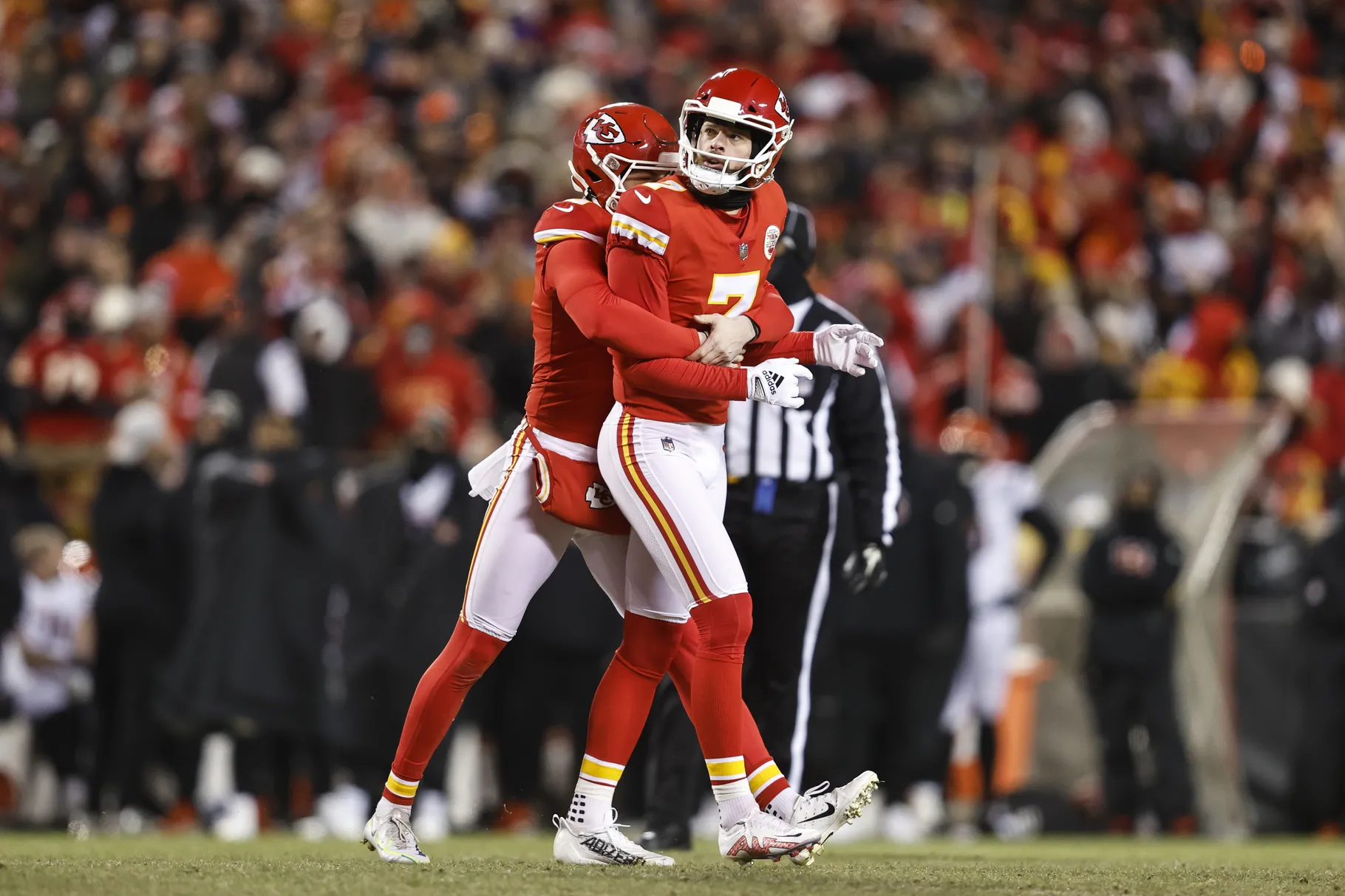 Westminster graduate Harrison Butker, sealed the AFC championship game with a game-winning field goal, taking the Chiefs to the Super Bowl again (credit to Getty Images)