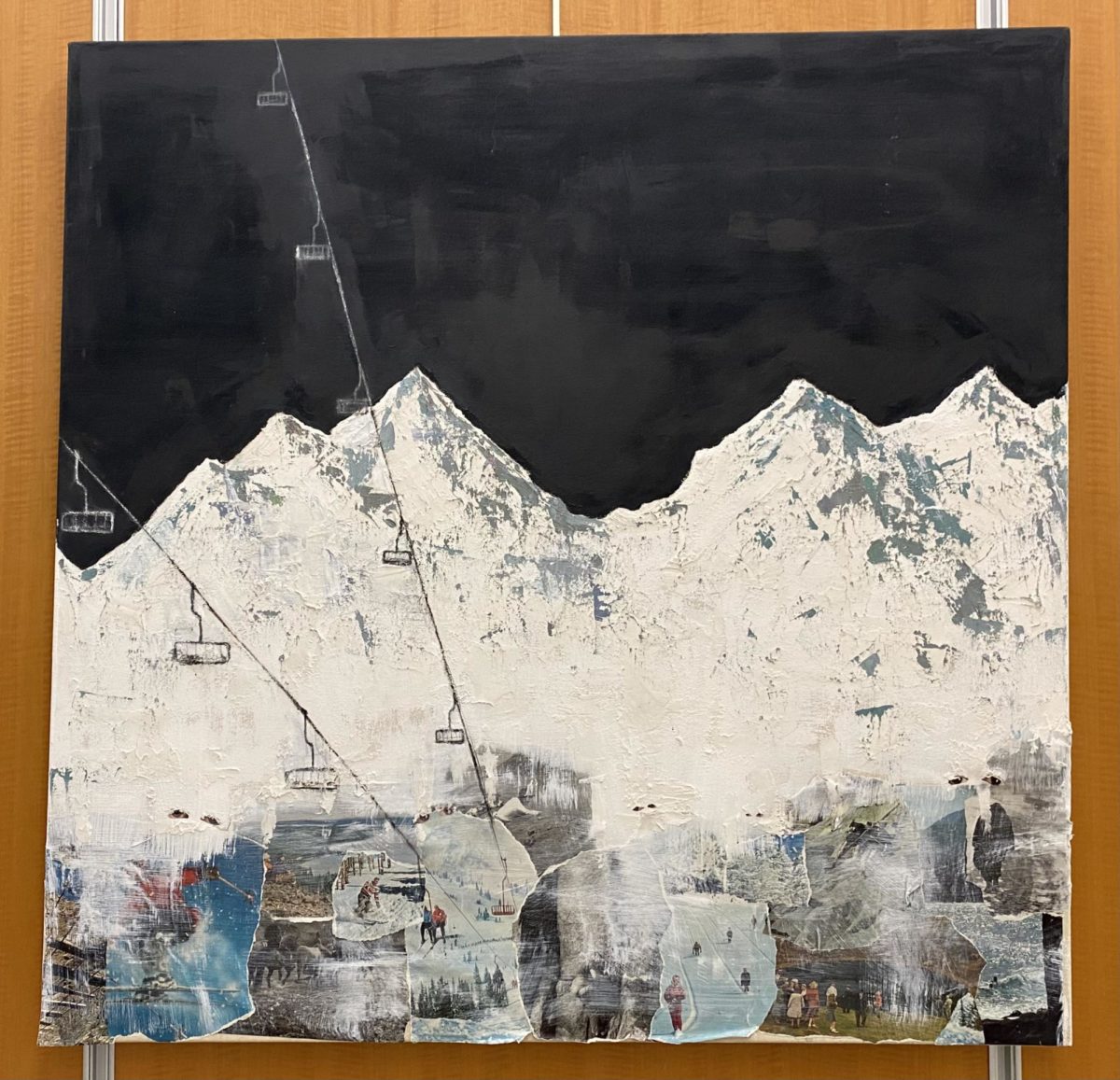 Ellie McCollums painting (pictured) is one of the many art pieces displayed in the college counseling space.

Credit: Cate Reames
