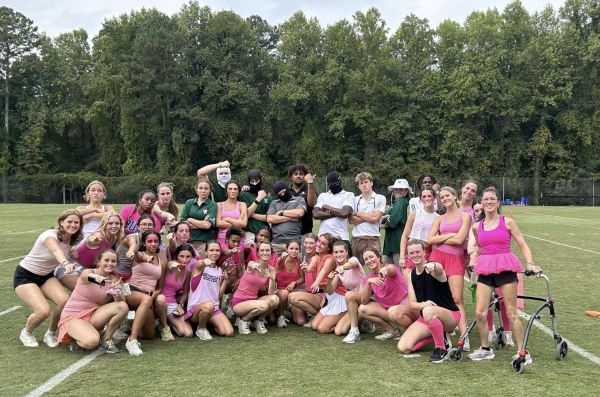 Senior girls win flag football game 
-coached by senior football players
