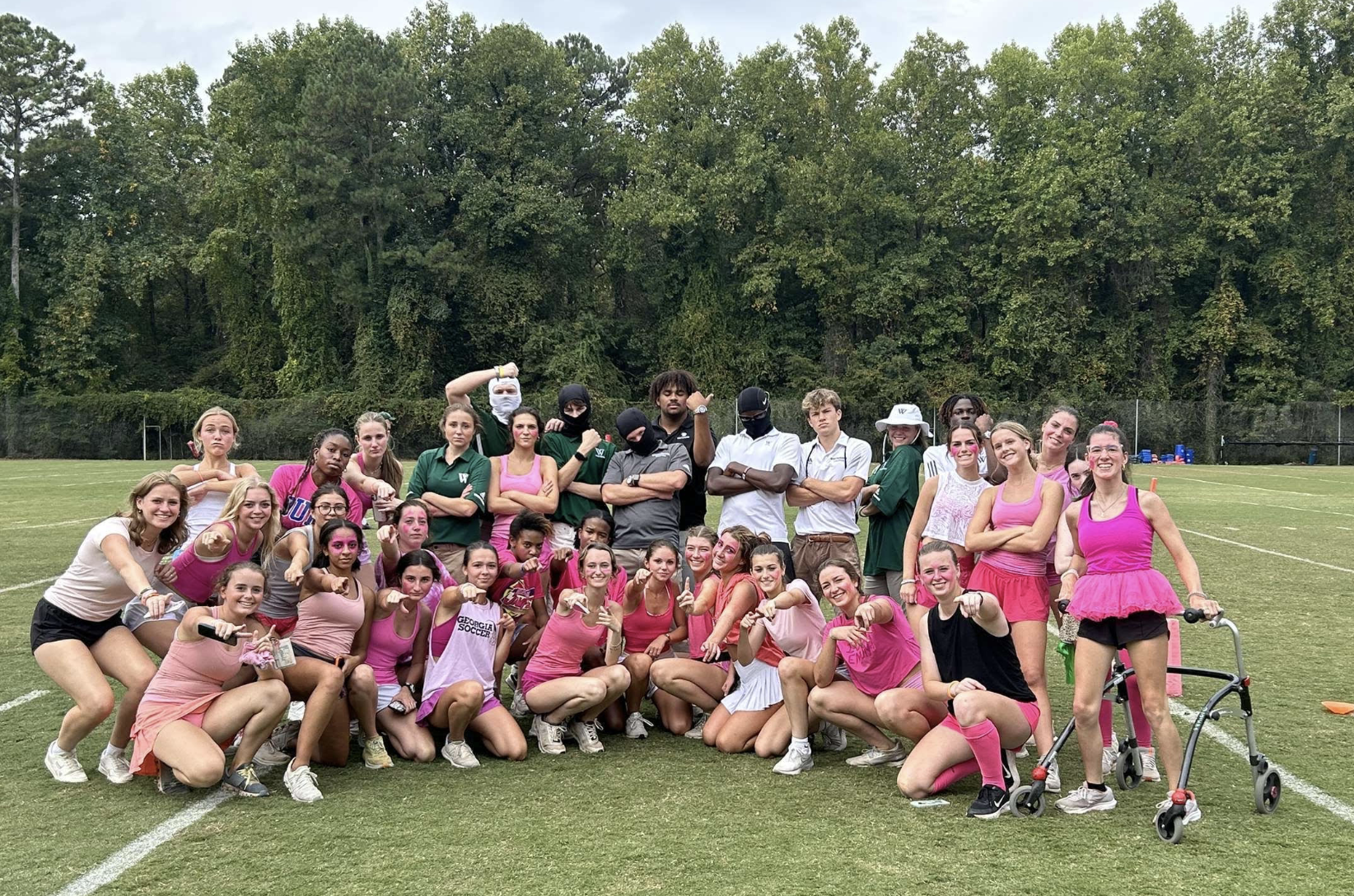 Senior girls win flag football game 
-coached by senior football players
