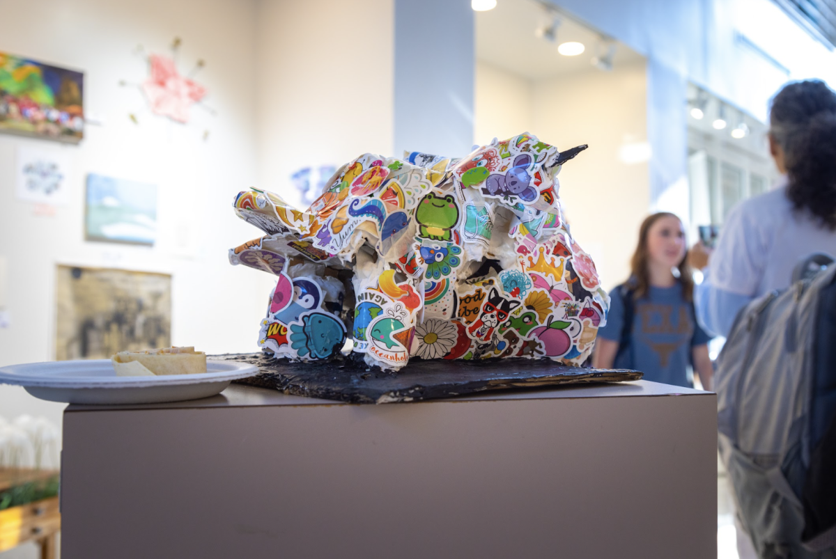 Creative structure on display at the Upper School visual arts reception.
Credit: Tommy Weng