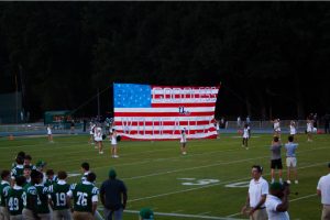 The theme for the game was USA, and students made sure to dress in their best patriotic attire.

