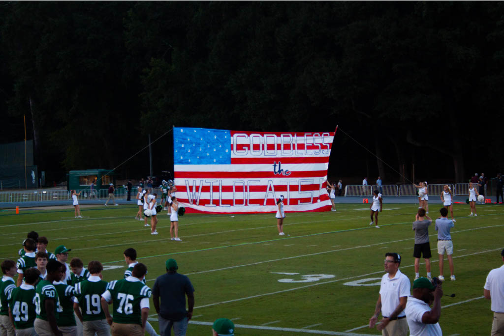 The theme for the game was USA, and students made sure to dress in their best patriotic attire.
